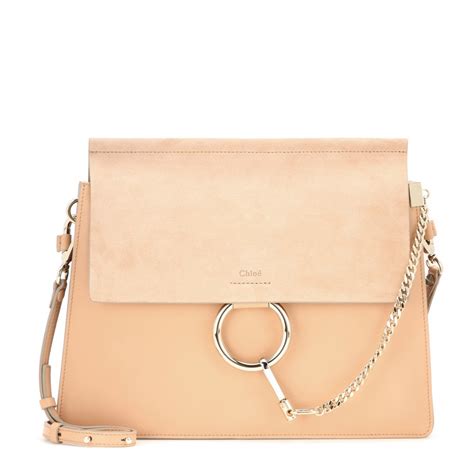 Shop Chloé Small Faye Leather & Suede Shoulder Bag .